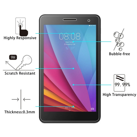 100 PCS 0.3mm 9H Full Screen Tempered Glass Film for Huawei MediaPad T1 7.0 - For Huawei MediaPad by buy2fix | Online Shopping UK | buy2fix