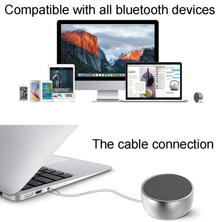 BS01 Portable Bluetooth Speaker, Support Hands-free Calls & TF Card & AUX IN(Gold) - Desktop Speaker by buy2fix | Online Shopping UK | buy2fix