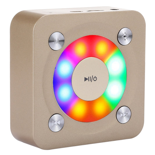 A9 Portable Bluetooth Stereo Speaker with Built-in MIC & Light, Support Hands-free Calls & TF Card & AUX IN, Bluetooth Distance: 10m(Gold) - Desktop Speaker by buy2fix | Online Shopping UK | buy2fix