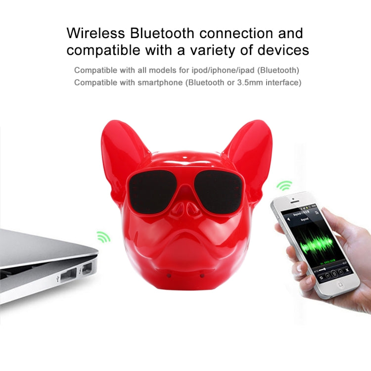 AEROBULL Bulldog Fashion Portable Bluetooth Wireless Stereo Speaker, Support Aux Input & TF Card, For Mobile Phones / Tablets / Laptops, Support TF Card & AUX Input, Bluetooth Distance: 10m(Red) - Desktop Speaker by buy2fix | Online Shopping UK | buy2fix