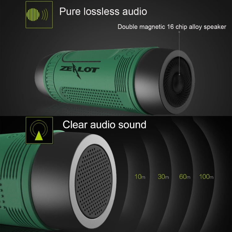 Zealot S1 Multifunctional Outdoor Waterproof Bluetooth Speaker, 4000mAh Battery, For iPhone, Galaxy, Sony, Lenovo, HTC, Huawei, Google, LG, Xiaomi, other Smartphones(Coffee) - Waterproof Speaker by ZEALOT | Online Shopping UK | buy2fix