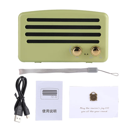 Portable Wireless Bluetooth V4.2 Stereo Speaker with Lanyard, Built-in MIC, Support Hands-free Calls & TF Card & AUX IN & FM, Bluetooth Distance: 10m (Green) - Desktop Speaker by buy2fix | Online Shopping UK | buy2fix