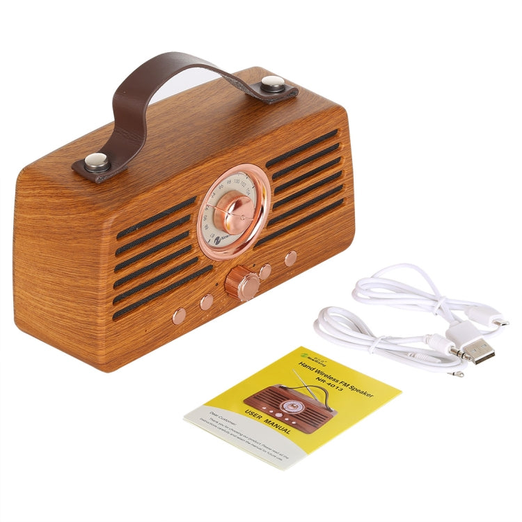 NewRixing NR-4013 Retro Manchurian Ash Texture Hand Wireless FM Speaker with Call Function, Support TF Card & U Disk - Desktop Speaker by NewRixing | Online Shopping UK | buy2fix