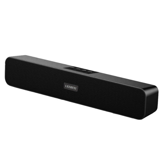 LEERFEI E91 10W Long Bar Shape Dual-speaker Multimedia Radio Bluetooth Audio, Support TF Card / U Disk / 3.5mm AUX, Support TF Card / U Disk / 3.5mm AUX(Black) - Desktop Speaker by buy2fix | Online Shopping UK | buy2fix