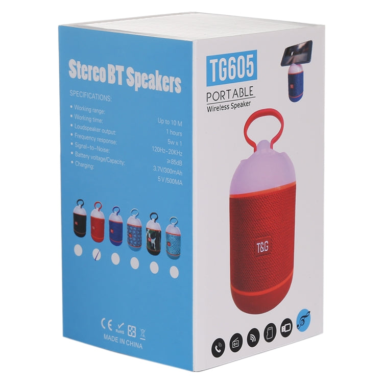 T&G TG605 Portable Stereo Wireless Bluetooth V5.0 Speaker, Built-in Mic, Support Hands-free Calls & TF Card & U Disk & AUX Audio & FM(Blue) - Desktop Speaker by T&G | Online Shopping UK | buy2fix