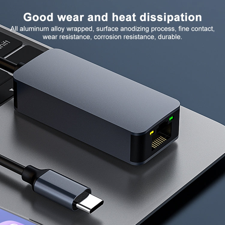 Type-C To 2500Mbps RJ45 Network Card Ethernet Adapter (Grey) by buy2fix