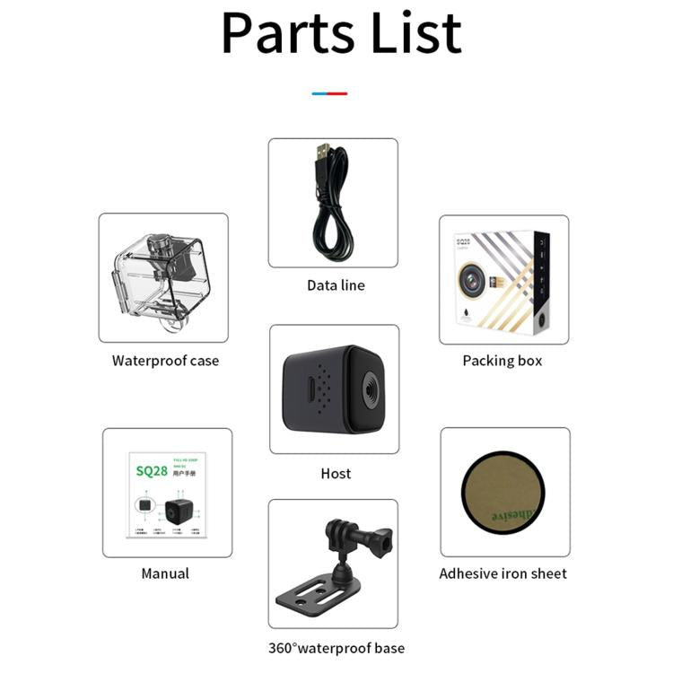 SQ28 1080P Mini Waterproof HD Smart Camera, Support Night Vision - Mini Camera by buy2fix | Online Shopping UK | buy2fix
