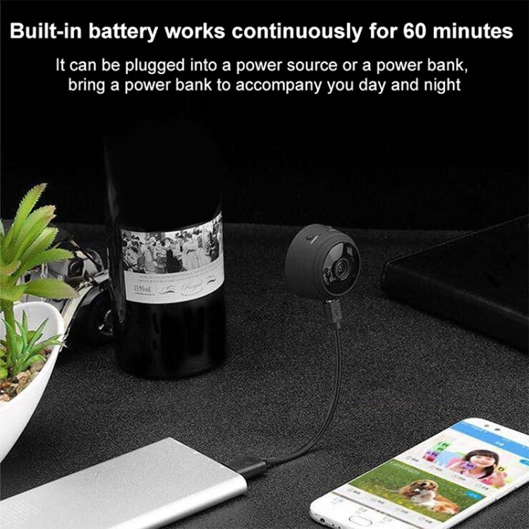 A9 1080P WiFi Wireless Network Camera Wide-angle Recorder (Black) by buy2fix