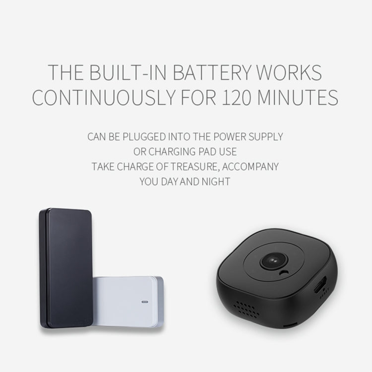 H9 Mini HD 1280 x 720P 120 Degree Wide Angle Wearable Smart Wireless WiFi Surveillance Camera(Black) by buy2fix