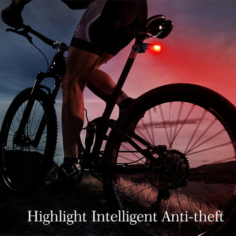 IP65 Waterproof USB Rechargeable Smart COB LED Alarm Bicycle Rear Light Taillight with Remote Control, Control Distance: 1-100m by buy2fix