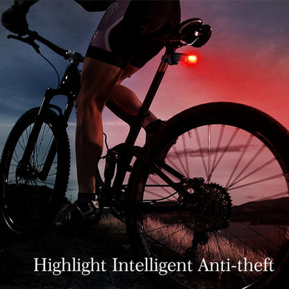 IP65 Waterproof USB Rechargeable Smart COB LED Alarm Bicycle Rear Light Taillight with Remote Control, Control Distance: 1-100m by buy2fix