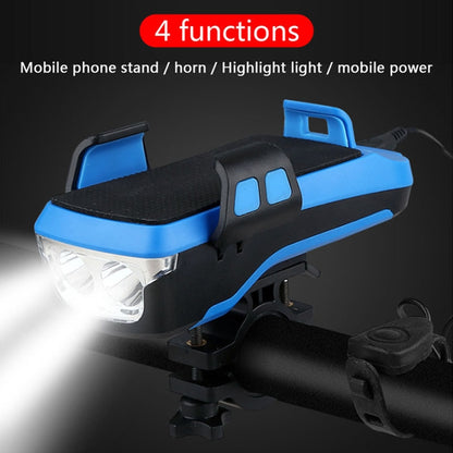 Multifunction 4 in 1 Phone Holder Bicycle Bell Cycling Lamp Flashlight(Black) by buy2fix
