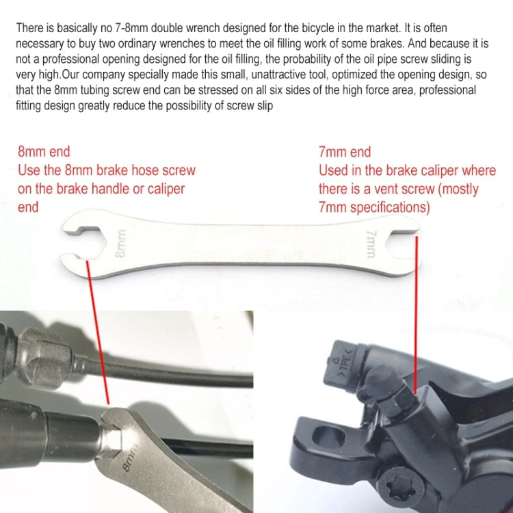BIKERSAY BT049 Bike Oil Disc Brake Screw Wrench 7 / 8mm - Maintenance tools by BIKERSAY | Online Shopping UK | buy2fix