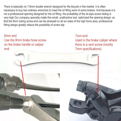BIKERSAY BT049 Bike Oil Disc Brake Screw Wrench 7 / 8mm - Maintenance tools by BIKERSAY | Online Shopping UK | buy2fix