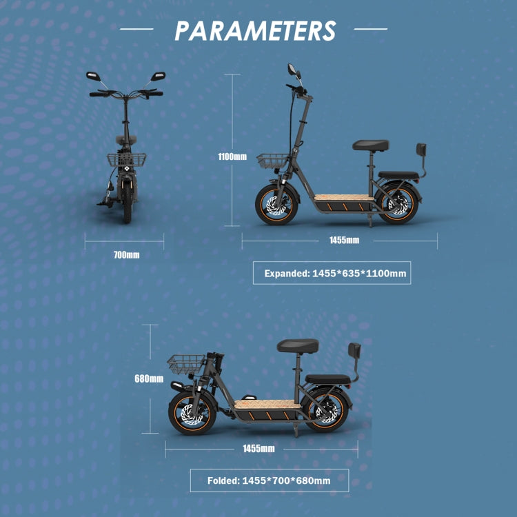 KuKirin C1 Pro 500W 48V 26Ah Electric Offroad Scooter with 14 inch Tires & Rear Seat, EU Plug - Electric Scooters by Kukirin | Online Shopping UK | buy2fix