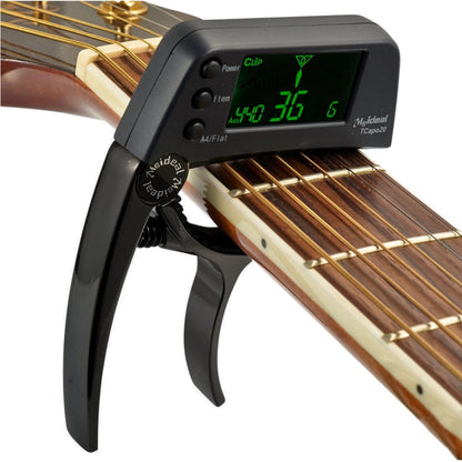 Professional Guitar Tuner Clip, Loftstyle Chromatic Clip-on Tuner with Rotational LCD Screen Light Display Single-handed Guitar Capo - String Instrument Accessories by buy2fix | Online Shopping UK | buy2fix