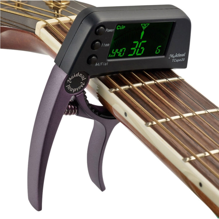 Professional Guitar Tuner Clip, Loftstyle Chromatic Clip-on Tuner with Rotational LCD Screen Light Display Single-handed Guitar Capo - String Instrument Accessories by buy2fix | Online Shopping UK | buy2fix