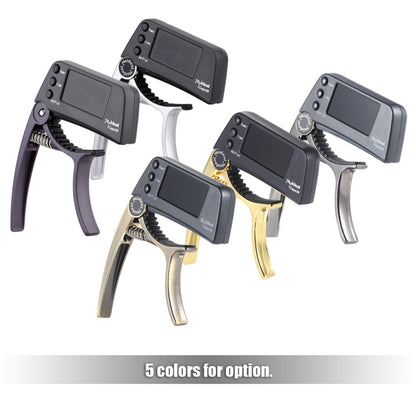 Professional Guitar Tuner Clip, Loftstyle Chromatic Clip-on Tuner with Rotational LCD Screen Light Display Single-handed Guitar Capo - String Instrument Accessories by buy2fix | Online Shopping UK | buy2fix