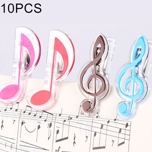 10 PCS PP Material Stainless Steel Spring Music Note Shape Book Clip Deluxe Page Holder, Random Color Delivery - Keyboard Accessories by buy2fix | Online Shopping UK | buy2fix