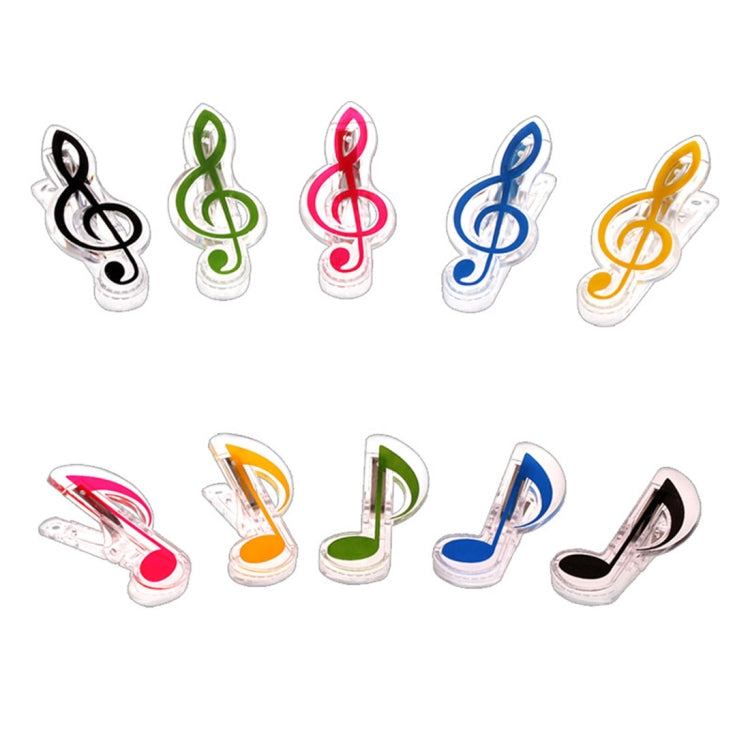 10 PCS PP Material Stainless Steel Spring Music Note Shape Book Clip Deluxe Page Holder, Random Color Delivery - Keyboard Accessories by buy2fix | Online Shopping UK | buy2fix