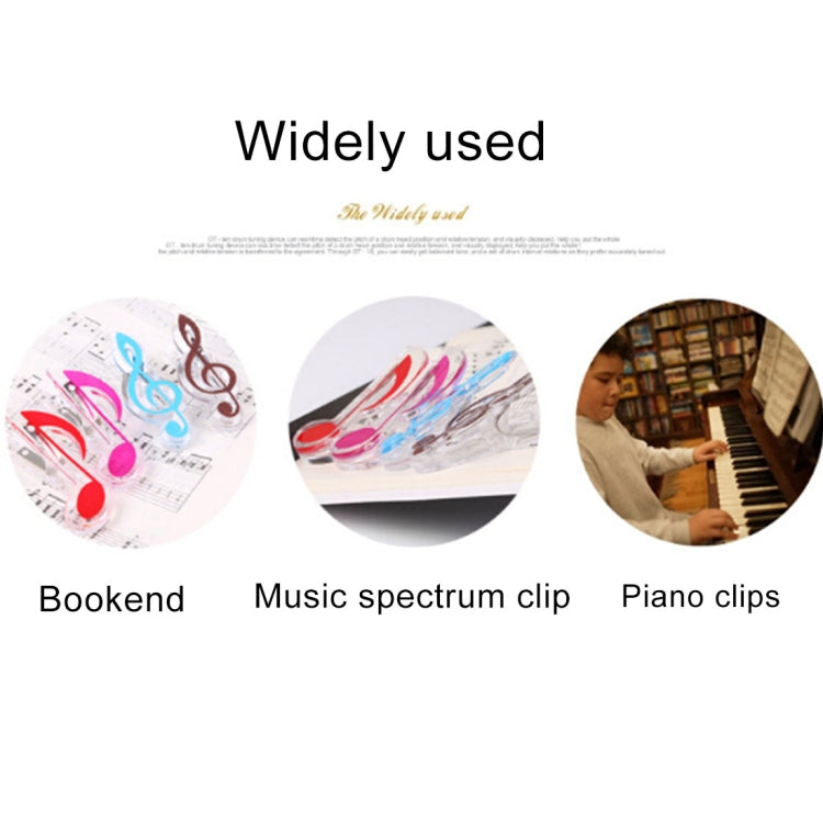 10 PCS PP Material Stainless Steel Spring Music Note Shape Book Clip Deluxe Page Holder, Random Color Delivery - Keyboard Accessories by buy2fix | Online Shopping UK | buy2fix