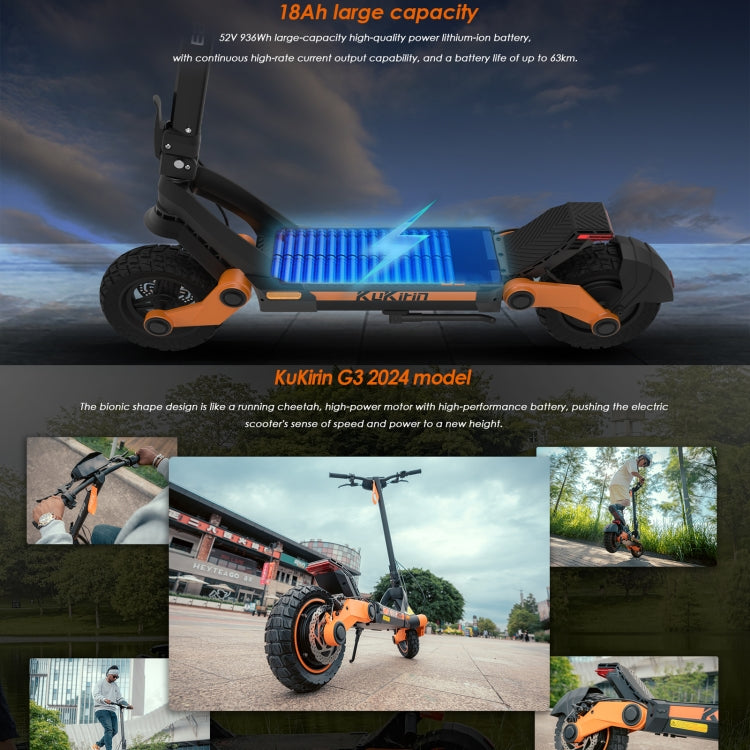 Kukirin G3 10 inch Tires 1200W 52V 18AH Three-speed Folding Electric Offroad Scooter with LED Display - Electric Scooters by Kukirin | Online Shopping UK | buy2fix