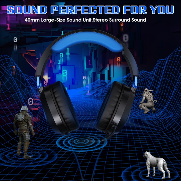 KOTION EACH G3100 Stereo Bass Gaming Headset with Omni-directional Mic,Cable Length: 1.7m(Black+Blue) by KOTION EACH