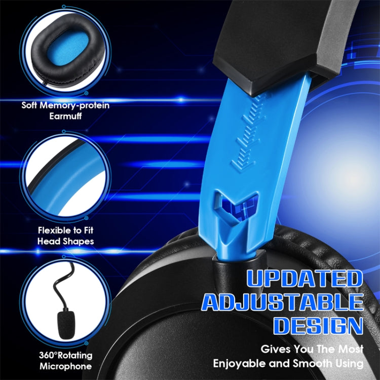 KOTION EACH G3100 Stereo Bass Gaming Headset with Omni-directional Mic,Cable Length: 1.7m(Black+Blue) by KOTION EACH