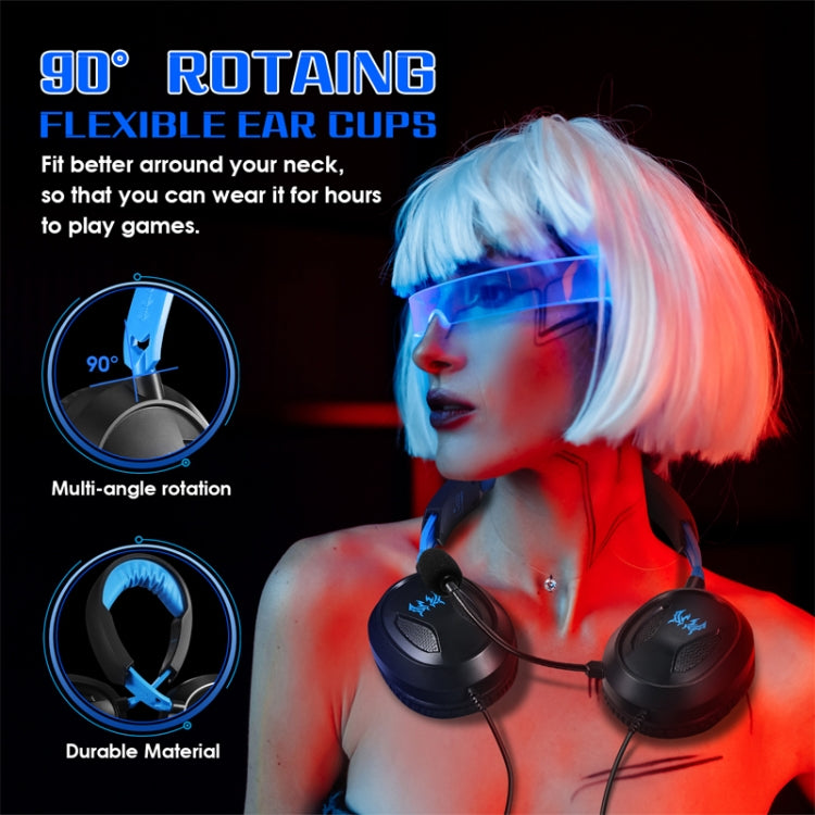 KOTION EACH G3100 Stereo Bass Gaming Headset with Omni-directional Mic,Cable Length: 1.7m(Black+Blue) by KOTION EACH