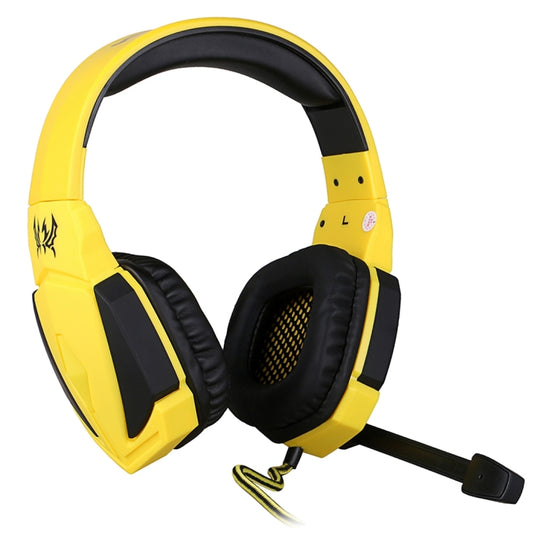 KOTION EACH G4000 USB Version Stereo Gaming Headphone Headset Headband with Microphone Volume Control LED Light for PC Gamer,Cable Length: About 2.2m(Black Yellow) by KOTION EACH