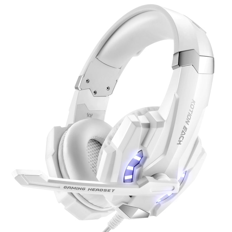 KOTION EACH G9000 3.5mm Gaming Headset with Microphone LED Light,Cable Length: About 2.2m(White) by KOTION EACH
