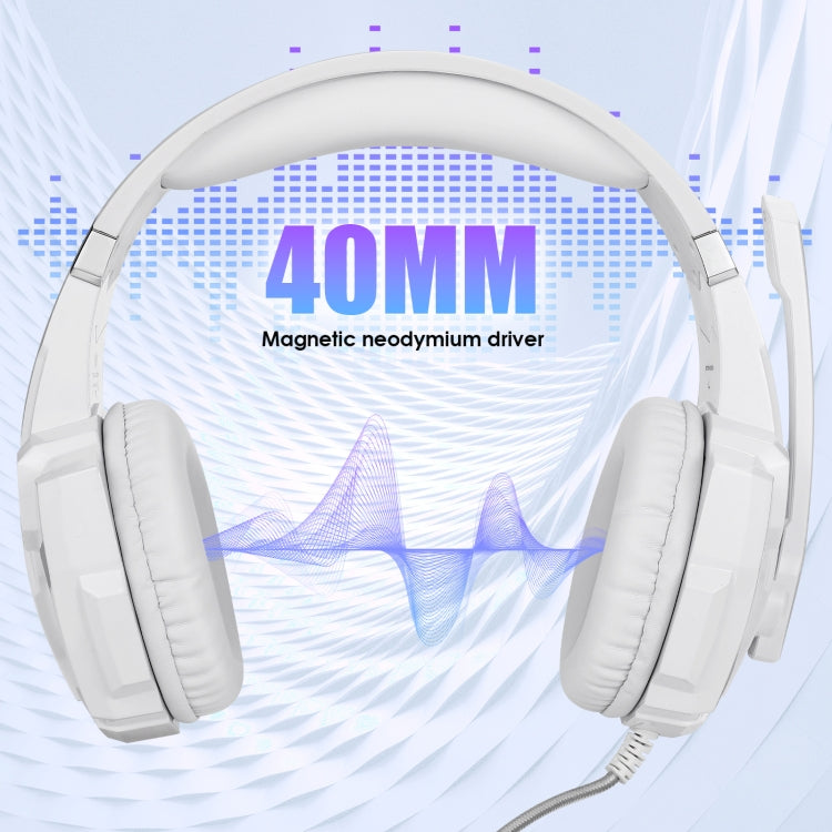 KOTION EACH G9000 3.5mm Gaming Headset with Microphone LED Light,Cable Length: About 2.2m(White) by KOTION EACH