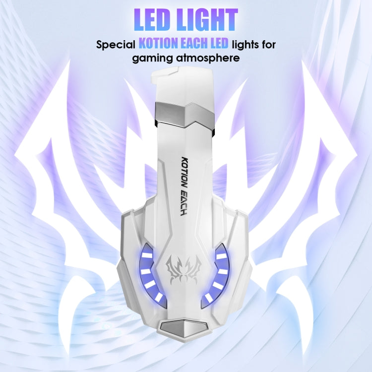 KOTION EACH G9000 3.5mm Gaming Headset with Microphone LED Light,Cable Length: About 2.2m(White) by KOTION EACH