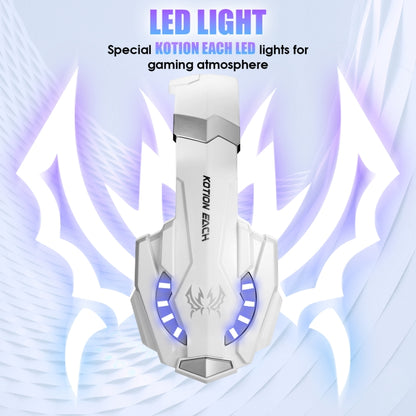 KOTION EACH G9000 3.5mm Gaming Headset with Microphone LED Light,Cable Length: About 2.2m(White) by KOTION EACH