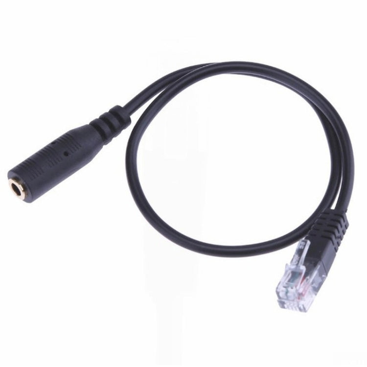 3.5mm Jack to RJ9 PC / Mobile Phones Headset to Office Phone Adapter Convertor Cable, Length: 32cm(Black) - Others by buy2fix | Online Shopping UK | buy2fix