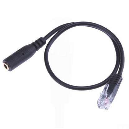 3.5mm Jack to RJ9 PC / Mobile Phones Headset to Office Phone Adapter Convertor Cable, Length: 32cm(Black) - Others by buy2fix | Online Shopping UK | buy2fix