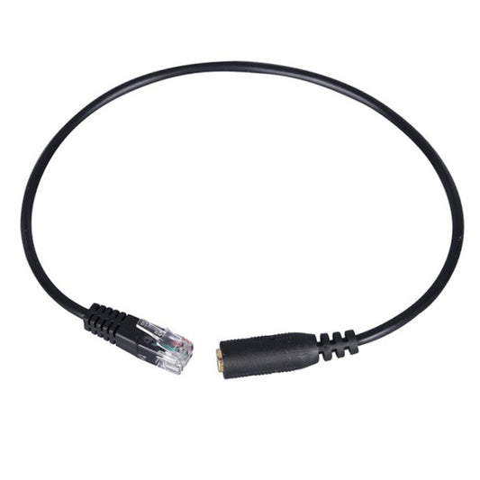 3.5mm Jack to RJ9 PC / Mobile Phones Headset to Office Phone Adapter Convertor Cable, Length: 32cm(Black) - Others by buy2fix | Online Shopping UK | buy2fix