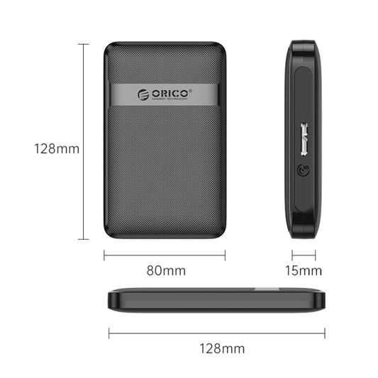 ORICO 2577U3-V1 Grid Texture Design 2.5 inch USB3.0 Micro-B Hard Drive Enclosure Box(Black) - HDD Enclosure by ORICO | Online Shopping UK | buy2fix