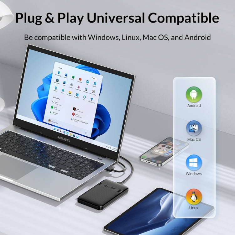 ORICO 2577U3-V1 Grid Texture Design 2.5 inch USB3.0 Micro-B Hard Drive Enclosure Box(Black) - HDD Enclosure by ORICO | Online Shopping UK | buy2fix