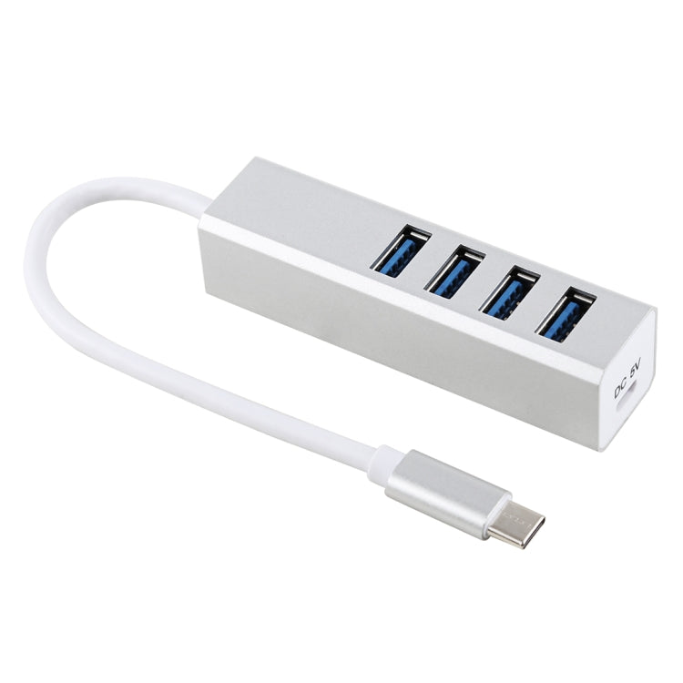 5Gbps Super Speed Self / Bus Power 4 Ports USB 3.0 to USB-C / Type-C HUB Converter (Silver) by buy2fix
