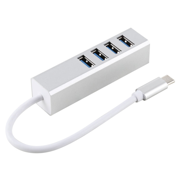 5Gbps Super Speed Self / Bus Power 4 Ports USB 3.0 to USB-C / Type-C HUB Converter (Silver) by buy2fix