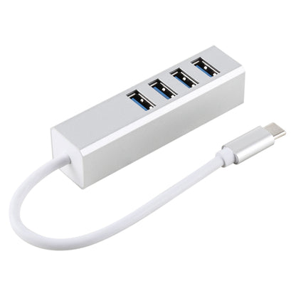 5Gbps Super Speed Self / Bus Power 4 Ports USB 3.0 to USB-C / Type-C HUB Converter (Silver) by buy2fix