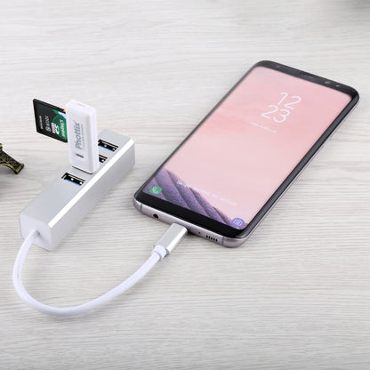 5Gbps Super Speed Self / Bus Power 4 Ports USB 3.0 to USB-C / Type-C HUB Converter (Silver) by buy2fix