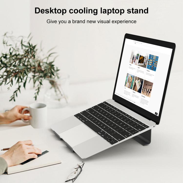 Aluminum Cooling Stand for Laptop, Suitable for Mac Air, Mac Pro,  iPad, and Other 11-17 inch Laptops (Silver) - Laptop Stand by buy2fix | Online Shopping UK | buy2fix