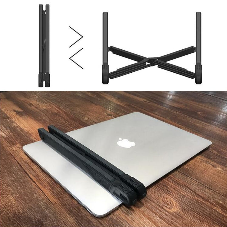 NEXSTAND Laptop Height Extender Holder Stand Folding Portable Computer Heat Dissipation Bracket, Size: 27x3.9x3.6cm(Black) by buy2fix