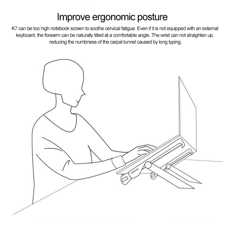 NEXSTAND Laptop Height Extender Holder Stand Folding Portable Computer Heat Dissipation Bracket, Size: 27x3.9x3.6cm(Black) by buy2fix