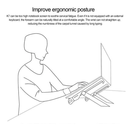 NEXSTAND Laptop Height Extender Holder Stand Folding Portable Computer Heat Dissipation Bracket, Size: 27x3.9x3.6cm(Black) by buy2fix