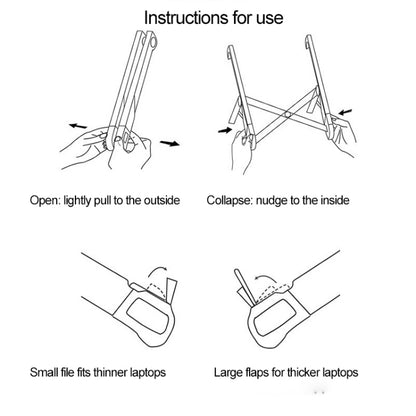 NEXSTAND Laptop Height Extender Holder Stand Folding Portable Computer Heat Dissipation Bracket, Size: 27x3.9x3.6cm(Black) by buy2fix
