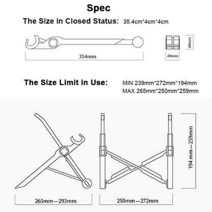 Nexstand K2 Laptop Height Extender Holder Stand Folding Portable Computer Heat Dissipation Bracket, Size: 35.4x4x4cm(Black) by buy2fix