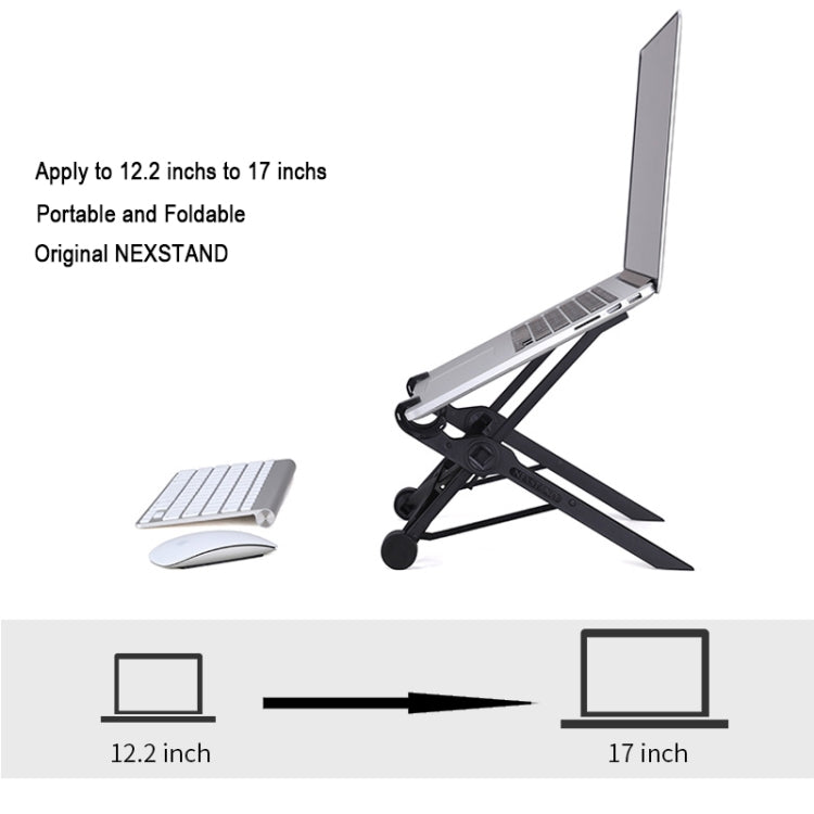 Nexstand K2 Laptop Height Extender Holder Stand Folding Portable Computer Heat Dissipation Bracket, Size: 35.4x4x4cm(Black) by buy2fix